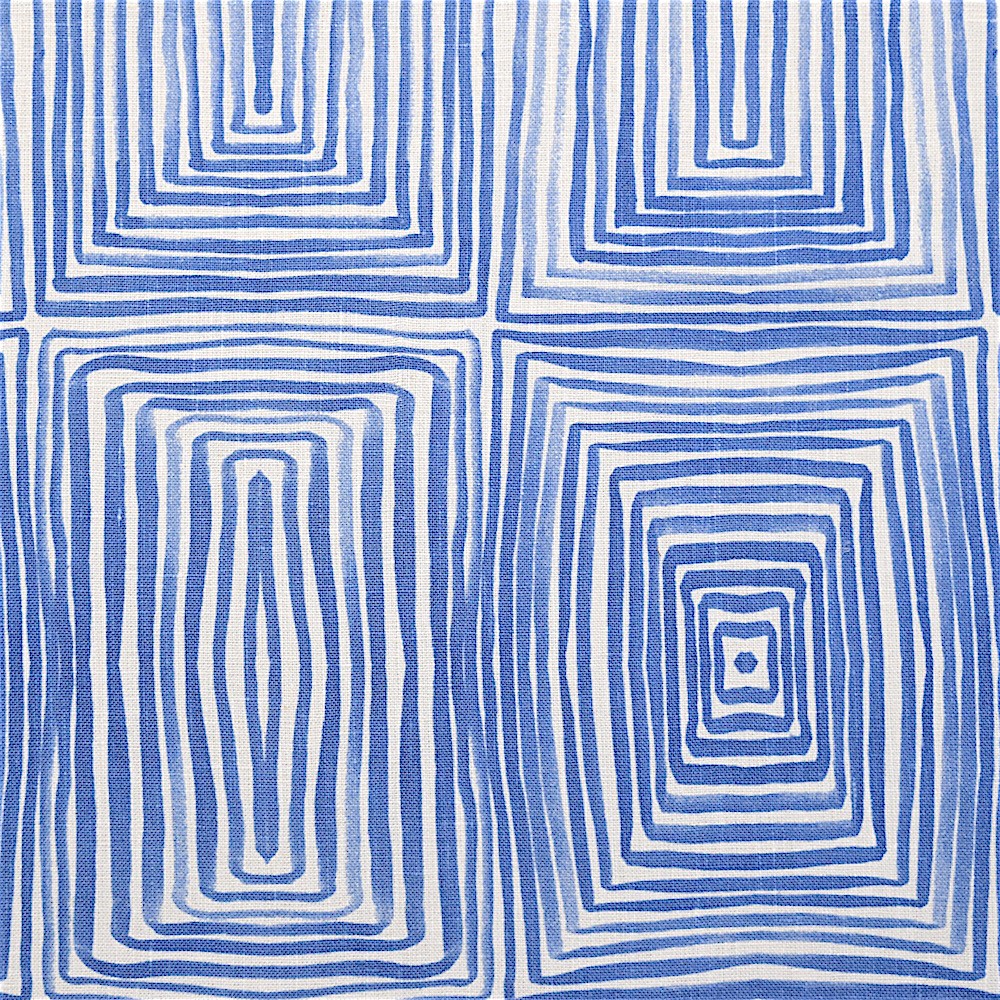 Geometric Squares Raul Blue on Ivory