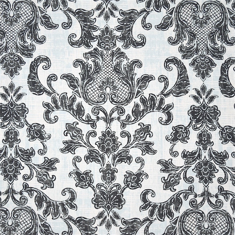 Antibes Damask Smoke Grey on Ivory